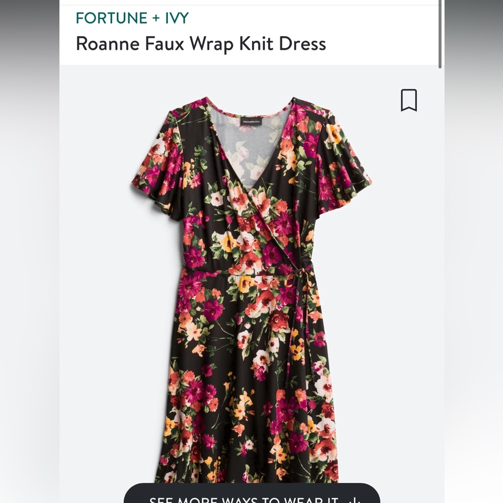 Chic floral faux-wrap dress